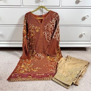 Pakistani junaid jamshed embroidered 2 piece suit